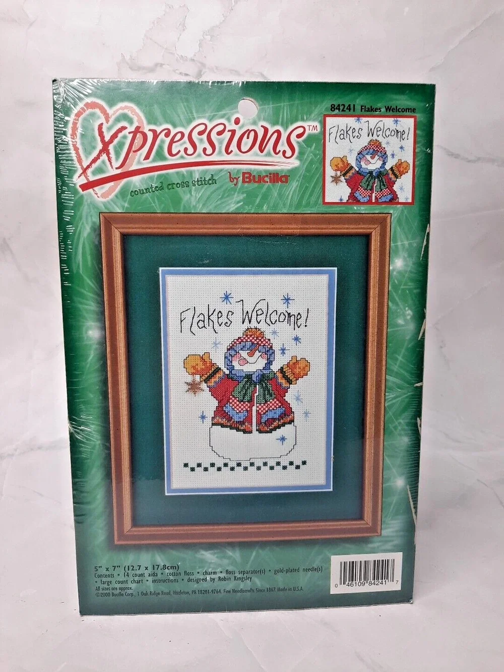 Xpressions by Bucilla Counted Cross Stitch Kit Flakes Welcome 84241 Snowman 5x7